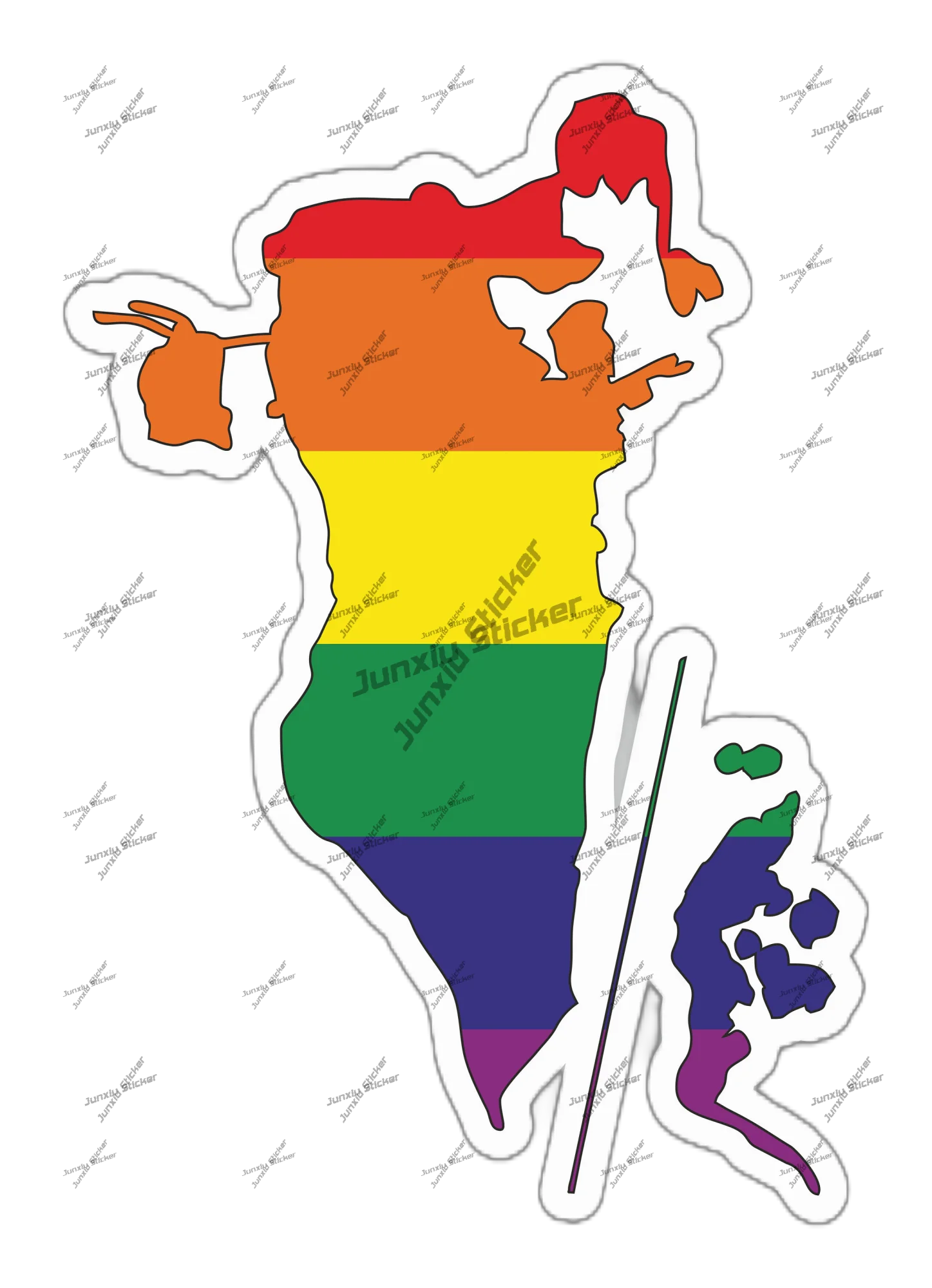 Car Accessories Bahrain - Gay rainbow flag sticker for car,