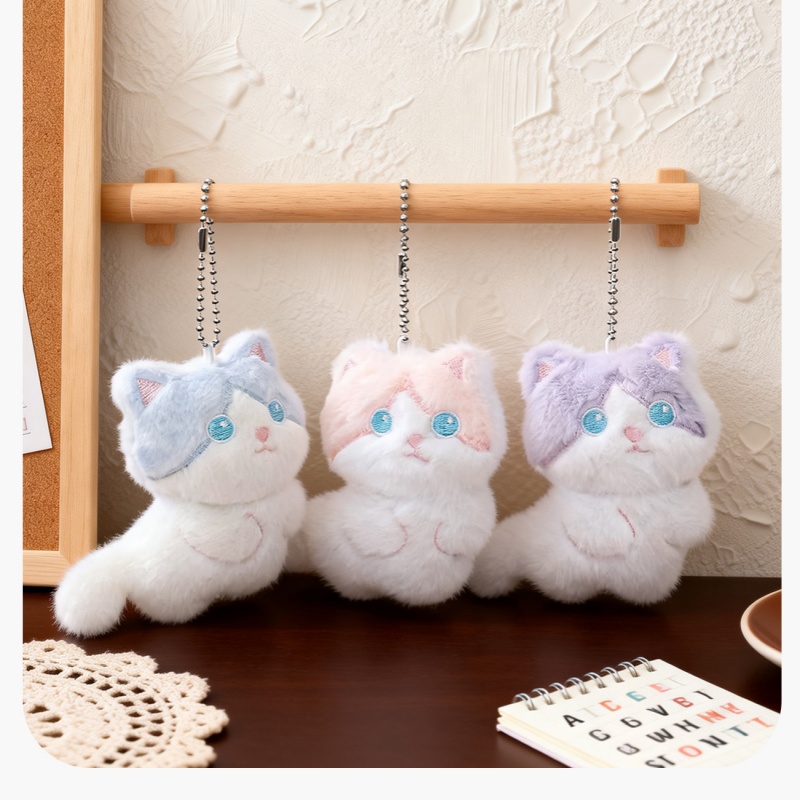 Car Accessories Cute - Chaveiro de Pelúcia de Gato Calico
