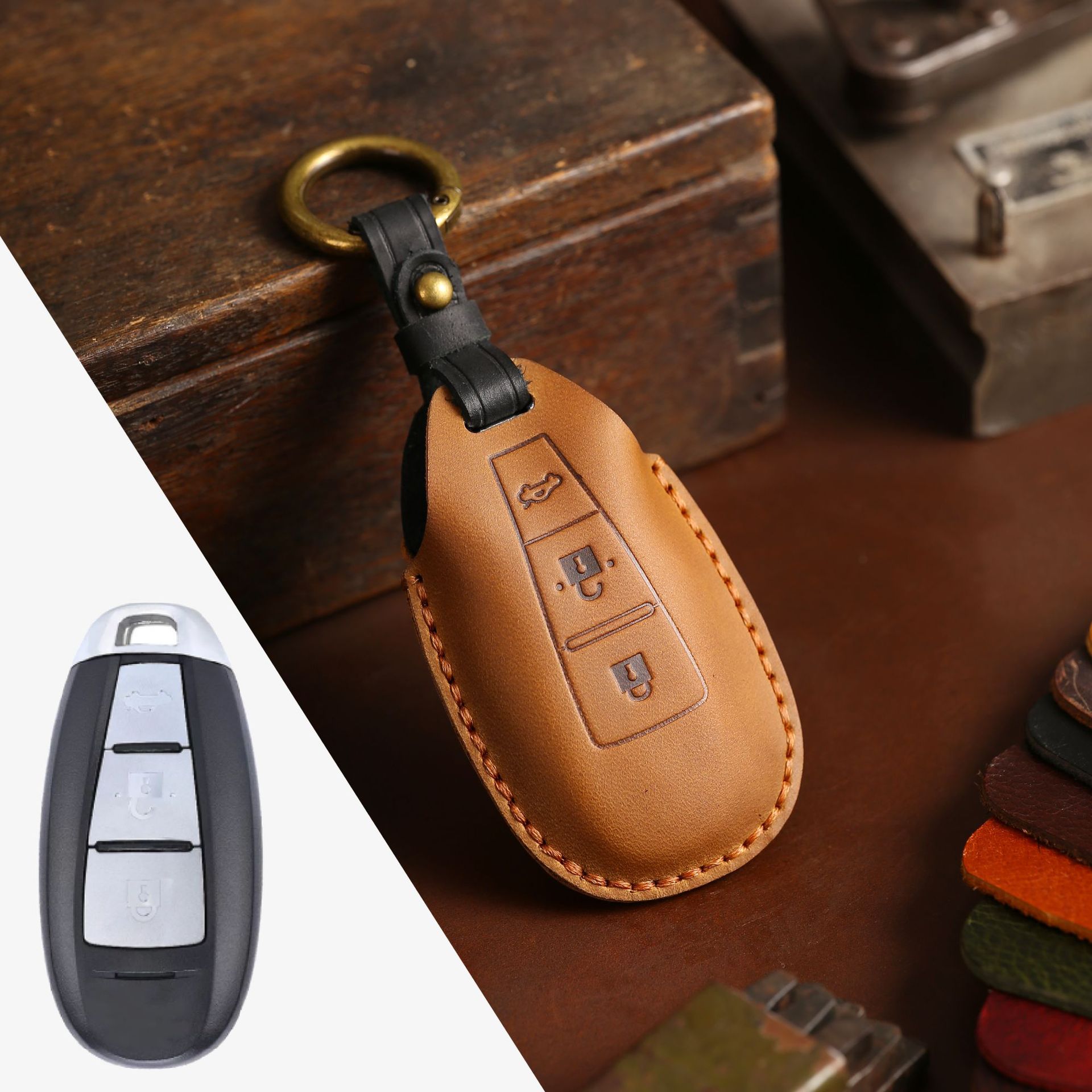 Capa de couro da chave do carr - Car Accessories Ertiga avaliação e preço