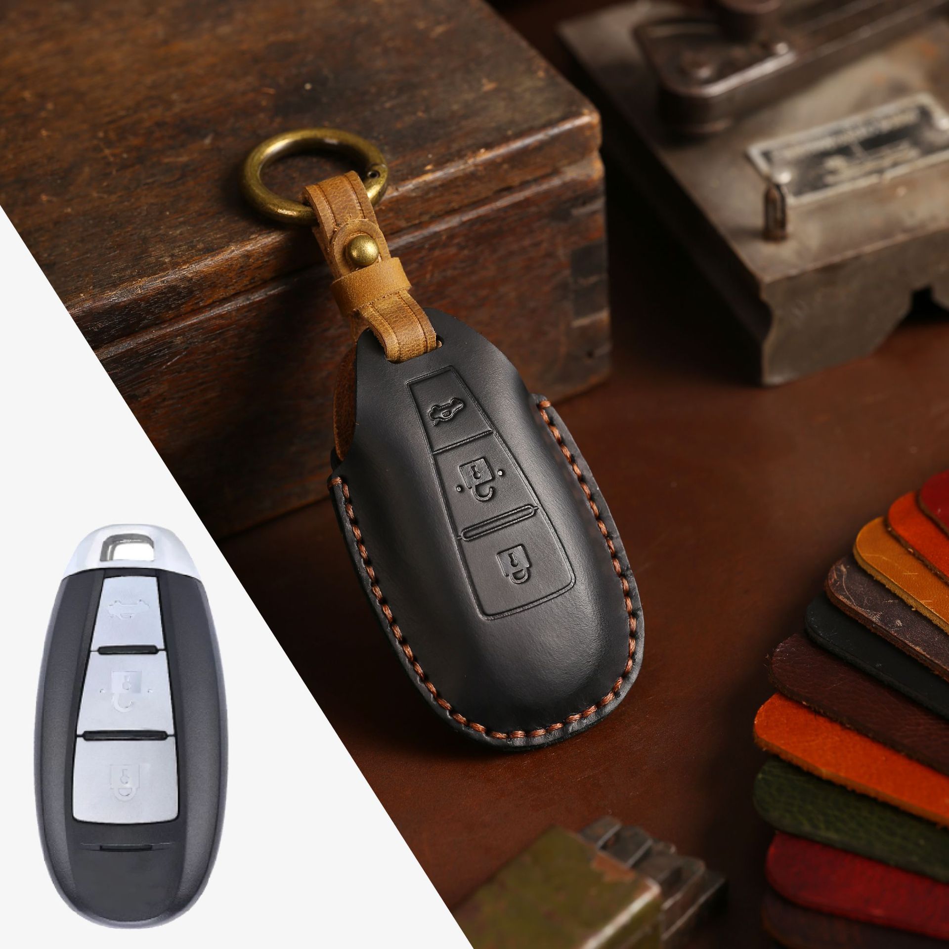 Capa de couro da chave do carr - Car Accessories Ertiga avaliação e preço