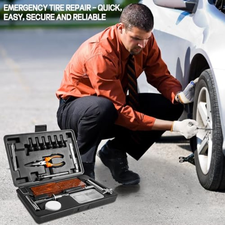 Kit de Reparo de Pneus em Aço  - Car Emergency Tool Kit avaliação e preço